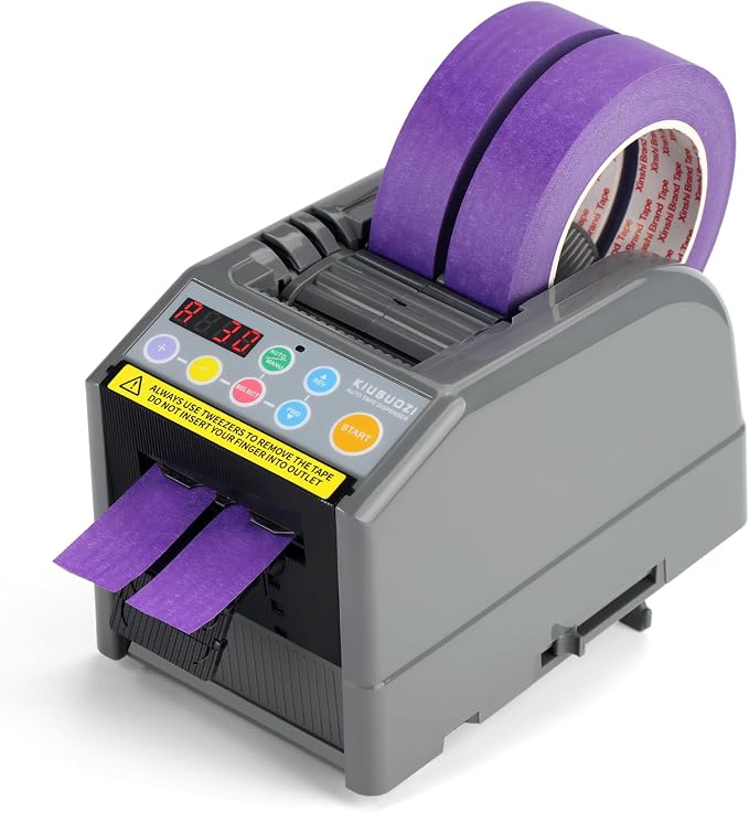 Automatic Ribbon Cutting Machine, Automatic Tape Dispenser,Tape Width 6-60mm,Length 5-999mm Double-Sided Tape, Adhesive Cutter with Manual & Auto Ideal for Business & Home.