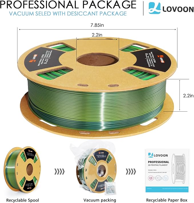 LOVOON pla Filament 1.75mm 3D Printer Filament 1kg, Black Green Gradient Filament Color Changing PLA,3D Printing Filament for 3D Printer 3D Pen, Halloween,1KG(2.2lbs) /Spool