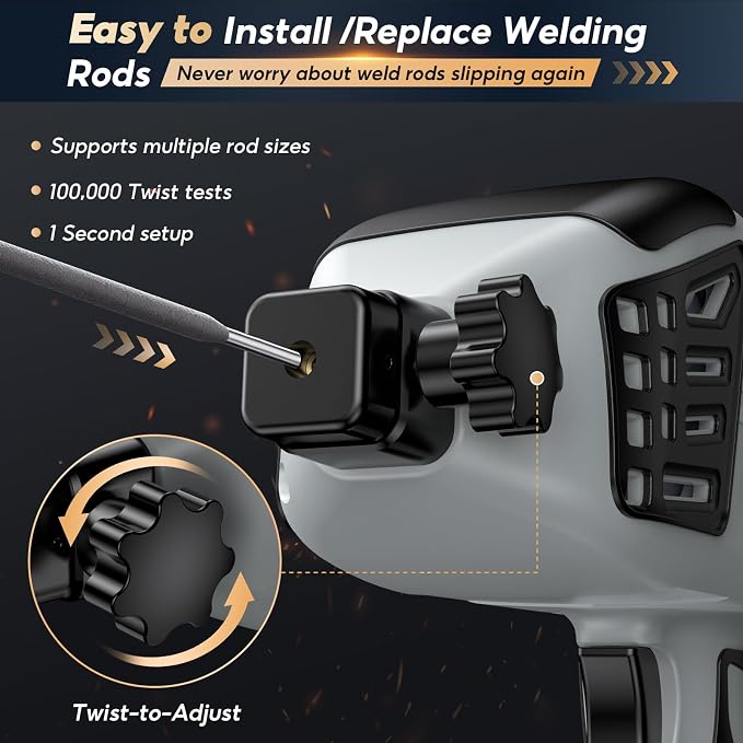 Portable Handheld Welding Machine - 110V IGBT Inverter Handheld Welder, 20-120A ARC Adjustable Current, Hot Start & Anti-Stick for 3/32"-1/8" Welding Rods(Grey)