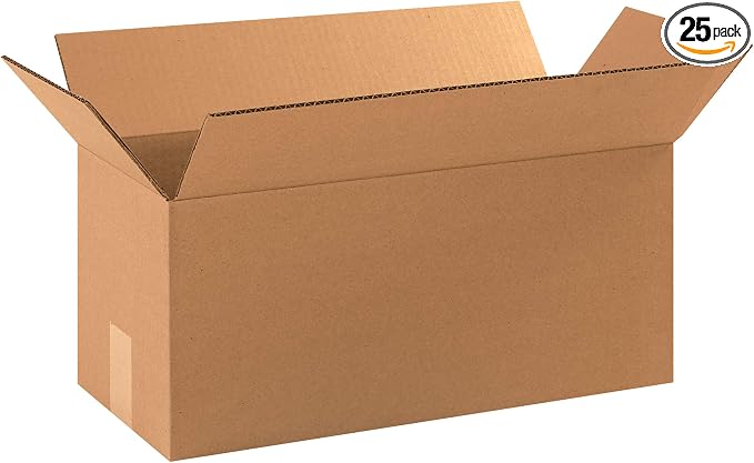AVIDITI 18 x 8 x 8 Corrugated Cardboard Boxes, Long 18"L x 8"W x 8"H, Pack of 25 | Shipping, Packaging, Moving, Storage Box for Home or Business, Strong Wholesale Bulk Boxes