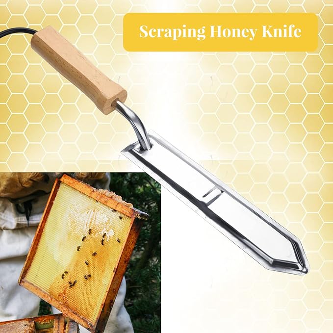 GLOGLOW Beekeeper Honey Tool, Electric Uncapping Knife Honey Cutter Scraper Bee Extractor Beekeeping Tools Honeycomb Cutter Honey Cutting Knife