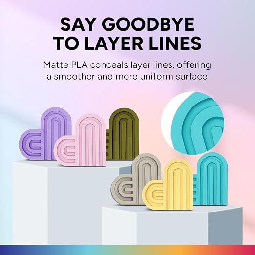 OVERTURE Matte PLA 1.75mm, Low Warp & Smooth Finish 3D Printer Filament | Frosted Matt Finish Hides Layer Lines, 1kg Spool (2.2lbs) Cardboard Spool, Fit Most FDM Printer (Matte Chocolate)