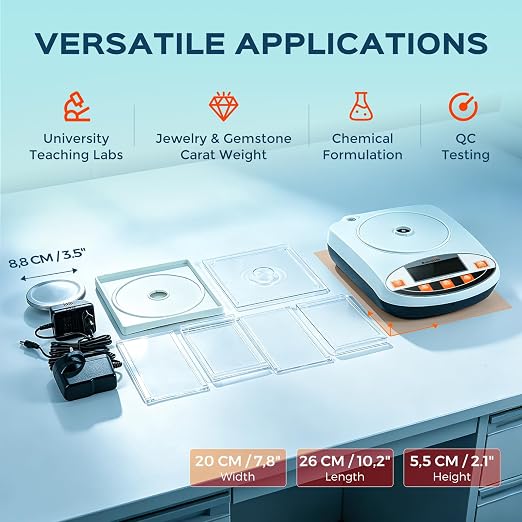 Bonvoisin Analytical Balance 100 gram x 0.001g High Precision Lab Scale Accurate Scientific Laboratory Electronic Scale 1 Milligram Digital Jewelry Weighing Scale with Windshield (100g, 0.001g)