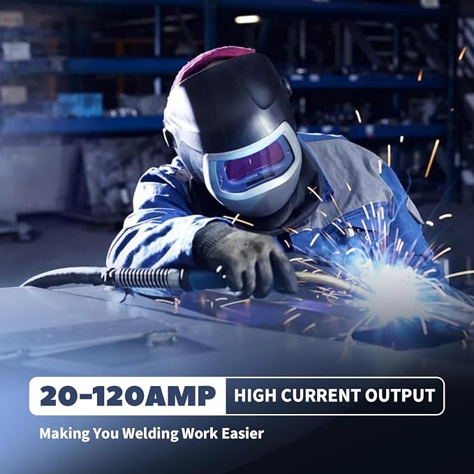 Portable Welding Machine, 110V Handheld Welder Machine with IGBT Inverter 6 Variable Current Adjustment 20-120Amp Output Portable ARC Welding Machine for 1/16"-1/8" All Size Welding Rod
