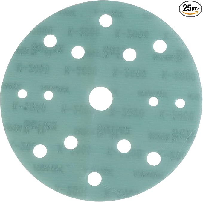 Eagle Abrasives Super Buflex Flexible Dry 6 inch Sanding Discs, Green K-2000, 15 Holes, Hook & Loop, 193-1565, 25 Discs