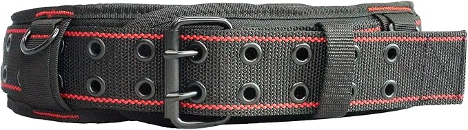 MELOTOUGH 1 PACK Tool Belt with D ring and Strong Durable Double Metal Roller Buckle,Adjustable waist + 1 PACK Magnetic Suspenders Tool Belt Suspenders with Large Moveable Phone Holder
