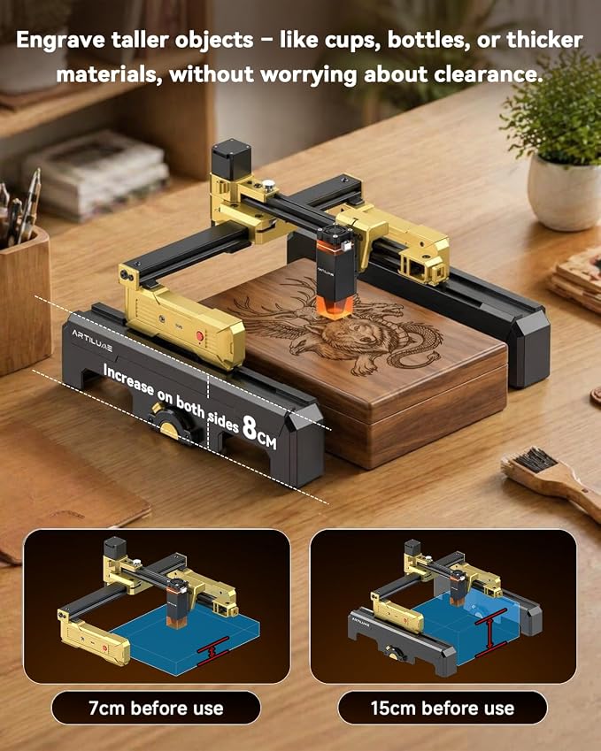 T1 Laser Engraver,Foldable Laser Engraver Machine with App Control Protective Case,Portable Lazer Cutter and Engraving Machine for Small Business DIY Crafts Wood Leather(T1 3000mW)