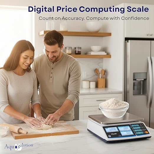 Aquos ZTP Price Computing Scale – Class III NTEP Legal for Trade, Commercial Digital Scale with LCD Backlit Display & Stainless Steel Platter, Retail Grocery Scale (60lbs Base)