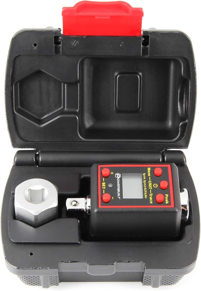 Powerbuilt 1/2-Inch Drive Digital Torque Adapter, 29-147 Ft-Lb and 40-200 Nm, Alert Signals Torque Setting, Electronic Torque Wrench Converter with Digital Display, ±1% Accuracy - 940962