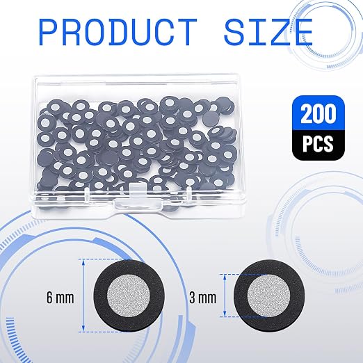 Kingdder 200 Pcs 3D Magnetic Tracking Dot for Scanner Scanning Reference Point Marker Diffuse Reflection Positioning Targets for 3D Scanning (Inner 3.0 mm Outer 6 mm)