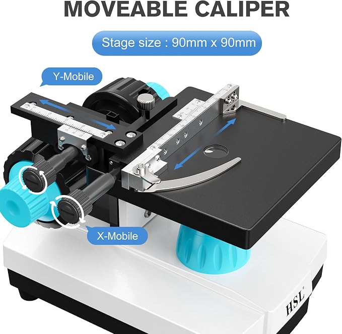 HSL 40X-2000X Monocular Compound Microscope Kit for Students Adults,Dual LED Powerful Biological Microscopes Set for Laboratory School Education Science Beginner 1000x 2000x