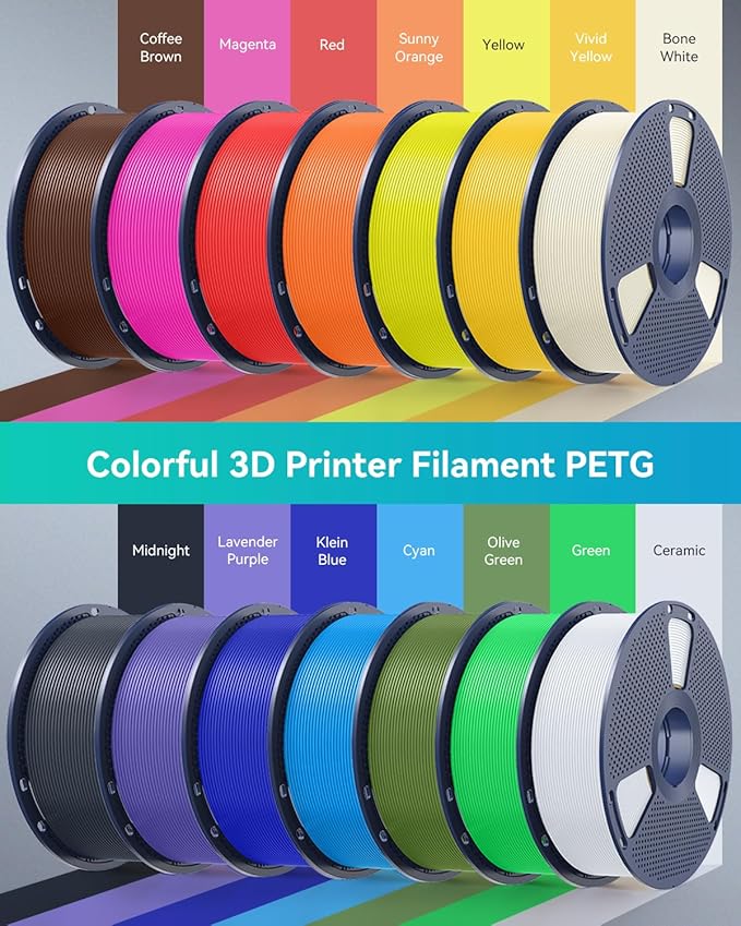SUNLU 3D Printer Filament PETG Filament 1.75mm, Less Stringing Good Layer Adhesion High Toughness, PETG Filament 1.75 ±0.02mm, 1kg Spool(2.2lbs), Transparent Orange