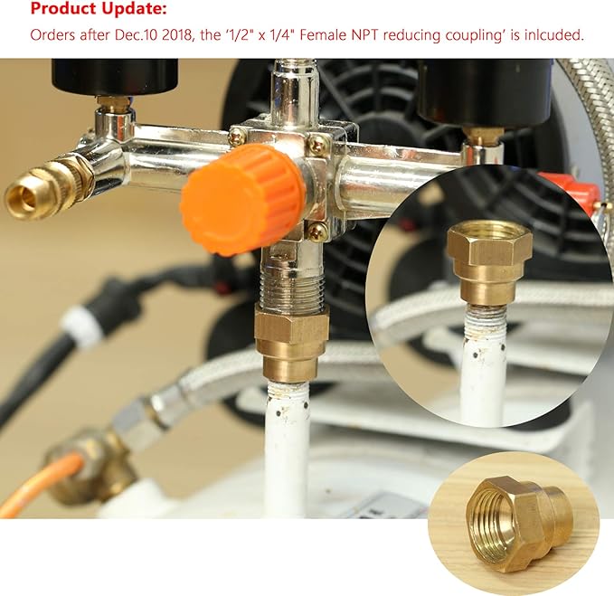 Secbolt Pressure Switch Manifold Regulator Gauges Air Compressor Pressure Switch Control Valve 90-120PSI (Vertical Switch)