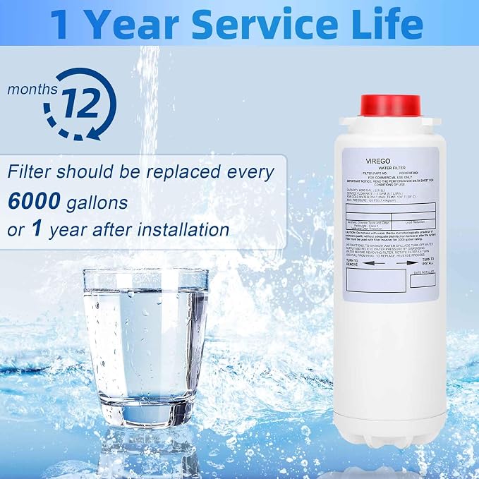Replacement for 51600-C® Filter, Compatible with Ezh2o Filter Replacement Filling Station, Replacement for Elkay Water Filter No Chip 6000 Gal 12 Month, 2Pack