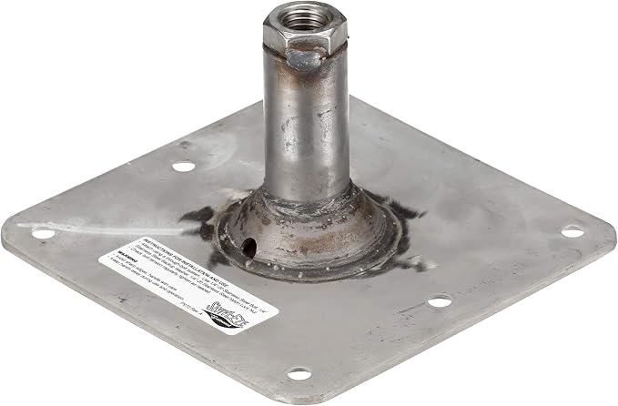 Attwood SP-67739-T Lock’N-Pin ¾-Inch Pin Base — 7x7-Inch Base, Threaded, Acetal Bushing, Pre-Drilled for Mounting