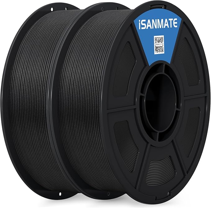 iSANMATE Carbon Fiber ASA Filament 1.75mm, ASA CF Bundle UV/Rain/Heat Resistant Tough 3D Printer Filament, Perfect for Outdoor Functional Parts, 1 kg X 2 (Black + Black)