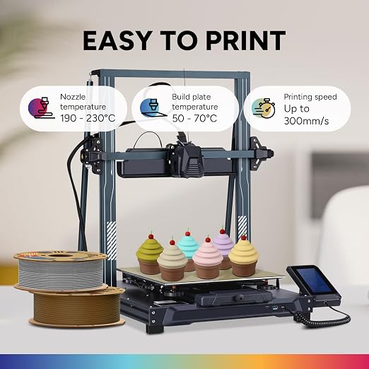 OVERTURE Matte PLA 1.75mm, Low Warp & Smooth Finish 3D Printer Filament | Frosted Matt Finish Hides Layer Lines, 1kg Spool (2.2lbs) Cardboard Spool, Fit Most FDM Printer (Matte Black-White)