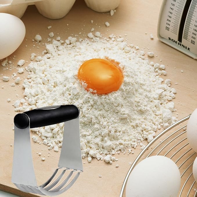 Pastry Cutter Stainless Steel, Kitchen Professional Baking Dough Blender with Heavy Duty Blades & Soft Rubber Grip