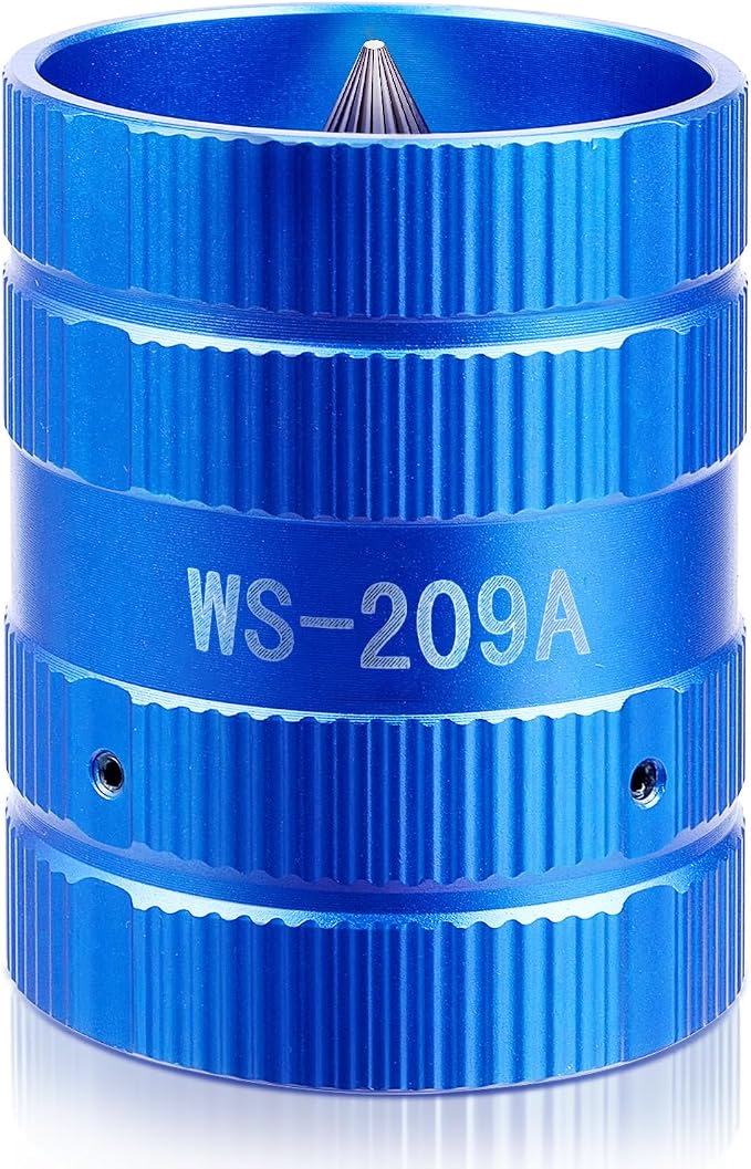 WISSCOOL 1/4" to 1-1/4" Deburring Tool Pipe Reamer PlumbingTools Copper Pipe Cleaner Removing Burr Tools for Inner Outer Copper PVC Metal Aluminium(Blue-Pro)