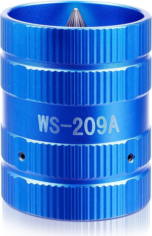 WISSCOOL 1/4" to 1-1/4" Deburring Tool Pipe Reamer PlumbingTools Copper Pipe Cleaner Removing Burr Tools for Inner Outer Copper PVC Metal Aluminium(Blue-Pro)