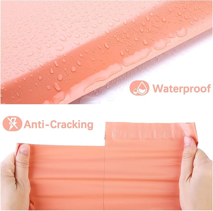 Metronic Poly Mailers 14.5x19 1000 Pcs, Medium Size Shipping Bags for Clothes, Large Poly Mailer Bags Bulk, Shipping Envelopes, Mailing Bags for Small Business, Strong Adhensive Poly Bags, Peach Pink