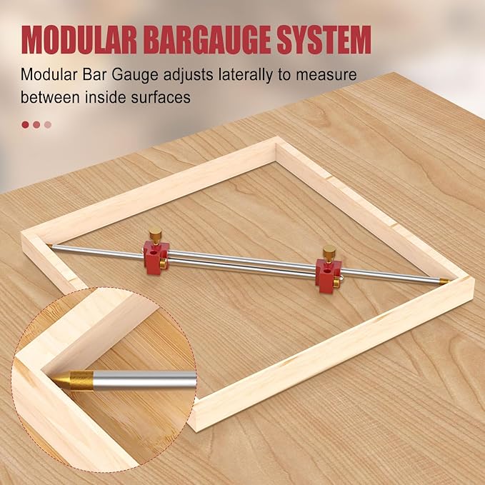 3 In 1 Modular Bar Gauge, Bar Clamping Positioning Compass Tool, Woodworking Scribe Circle Drawing Ruler Woodworking Drawing Circular Drawing Tool for Inside Corner/Outside Measurements