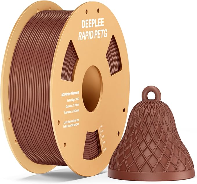 Rapid PETG Filament 1.75mm, High Speed PETG 3D Printer Filament Up to 600 mm/s, Dimensional Accuracy +/- 0.02 mm, Fits for Most FDM 3D Printers, 1kg Brown