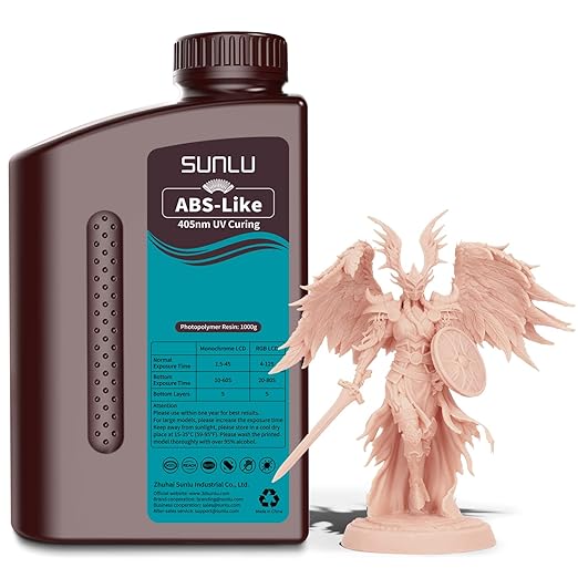 SUNLU Upgraded ABS Like Resin for 3D Printer, 405nm UV-Curing Resin LCD/DLP/SLA 3D Printers, 3D Printer Resin Fit Most Brand, Beige 1kg