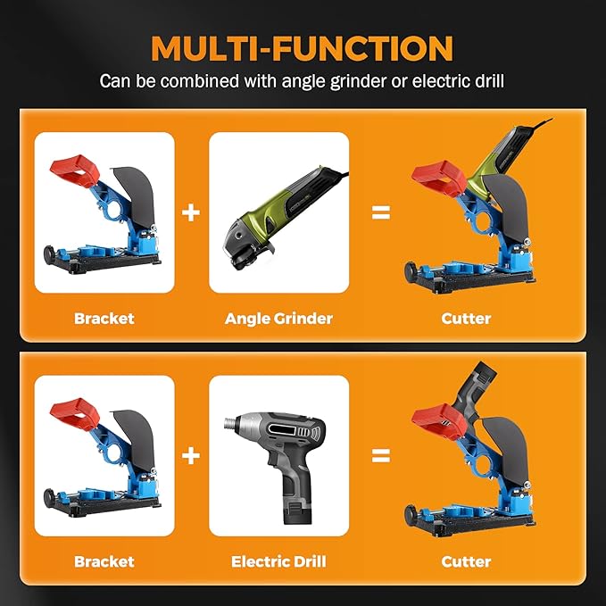 BEAMNOVA Angle Grinder Stand, 45° Adjustable Cutting Tool Holder, Aluminum Fixed Stand for Metal/Wood Cutting, Safety Shield & Spring Loaded for DIYers & Contractors