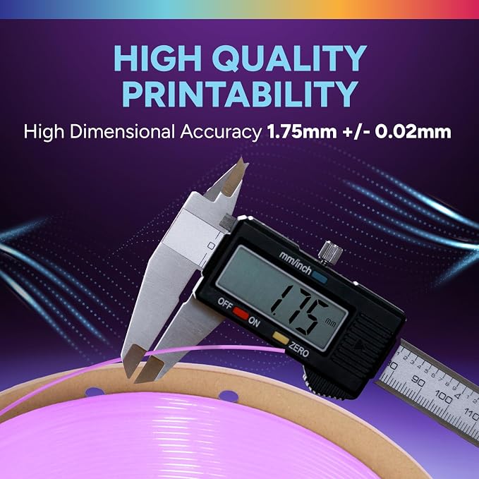 OVERTURE High Speed TPU 95A Flexible 3D Printer Filament 1.75mm | High Elasticity & Durability Filament,1kg Spool(2.2lbs),Fit Most FDM Printer(HS TPU Luminous Pink)