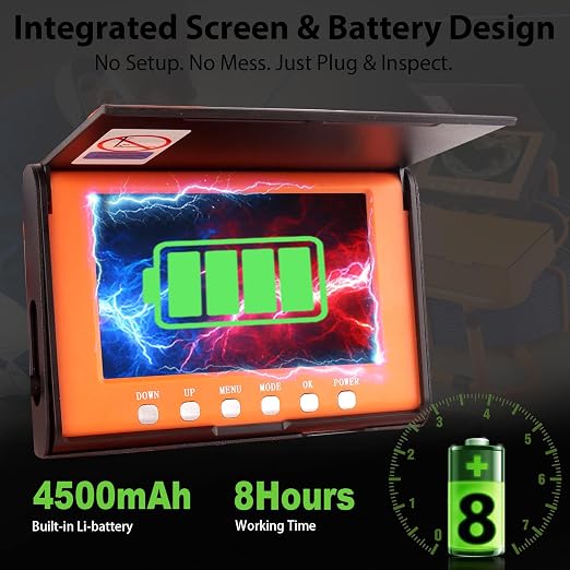 Sewer Camera 100FT/30M Pipe Inspection Borescope Endoscope Camera with Light 6 LEDs 5" IPS Screen 17MM Plumbing Snake 5000 Mah Battery,1080P High-Definition Industrial Sewer Camera