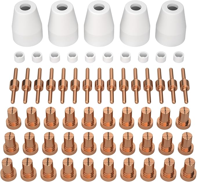 ARCCAPTAIN 60PCS PT31 Plasma Cutting Consumables Fit CUT-45 CUT-50 CT-312 MIG205MP with Plasma Cutter Torch PT-31 JG-40 LG-40