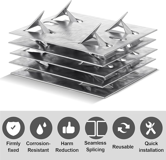Blulu 50 Pcs Acoustic Panel Impaling Clips, 18 Gauge Galvanized Steel Sound Panel Wall Mount for Gypsum Board Plywood Masonry, Surface Mounting Impaling Clips for Acoustic Foam Panels (Silver)