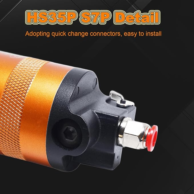 HS35P S7P Pneumatic Air Nippers Scissors Shear, 6GA Gauge Flush Wire Cutter Cutting Pliers, 4.8mm Copper Wire, 4.0mm Iron Steel Wire, 2.8mm Soft Stainless Steel Wire, with S7P Cutter Head