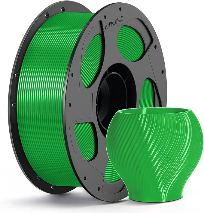 ANYCUBIC PETG Filament 1.75mm, 3D Printer Filament, Dimensional Accuracy +/- 0.02mm, Exceptional Toughness, Print with Most FDM 3D Printers, 1KG Reusable Spool, Green