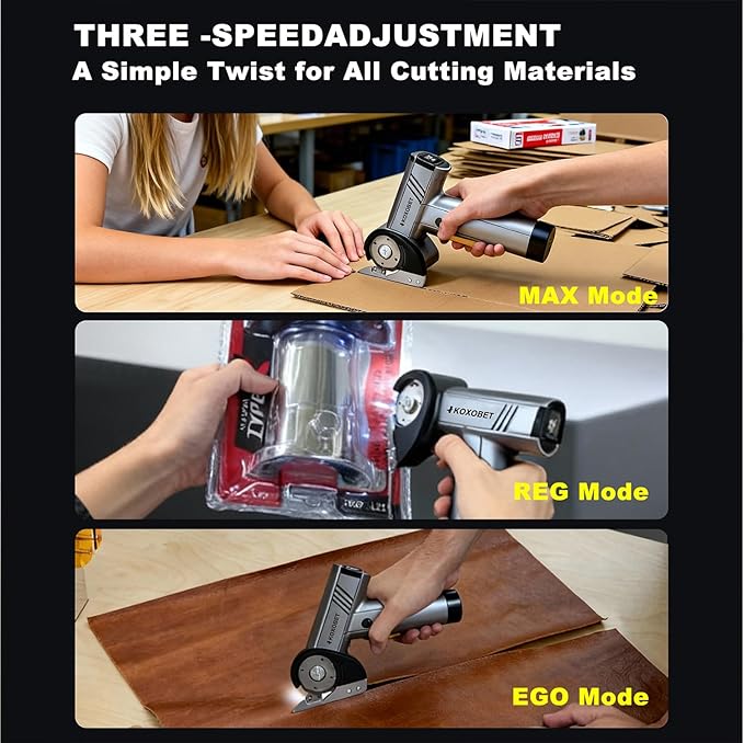 2026 Upgrade 4.2V Cordless Cutting Tool, Cardboard Cutter with LED Display, Brushless Motor, Cutting Tool Cut Trim Saw Flexible Blade, Electric Chop Saw for Fabric, Cardboard, Leather, Carpet-Orange
