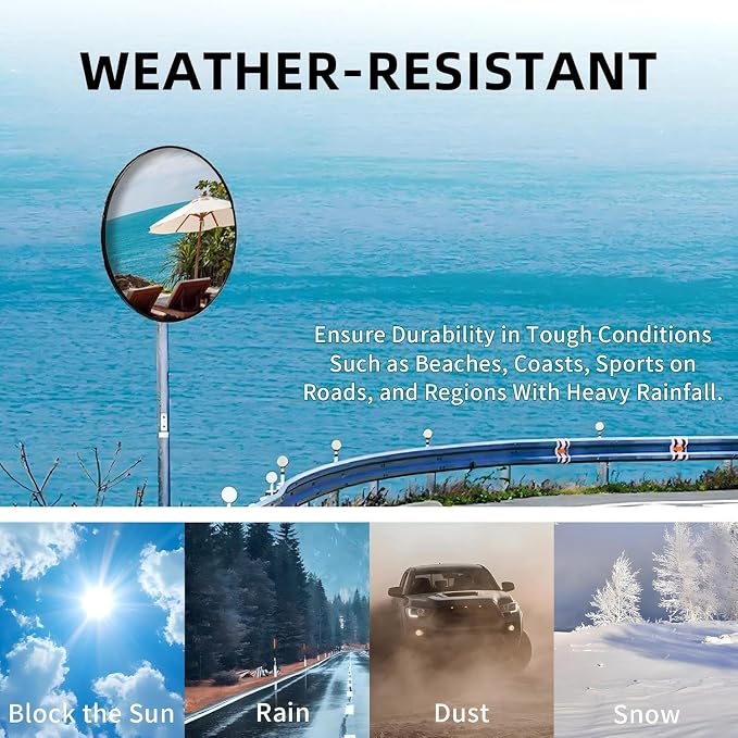 2 Pack 12 Inch Convex Mirror Acrylic, Safety Security Traffic Corner Mirrors, Adjustable Wide Angle View and Wall Mounting Corner Blind Spot, for Indoor Outdoor Garage School Classroom Warehouse