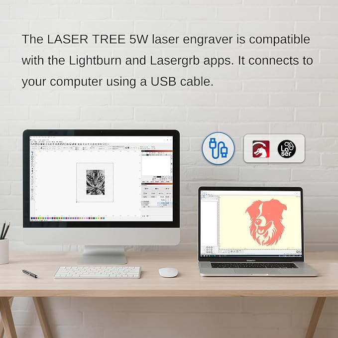LASER TREE 5W Laser Engraver, 5000mW High Precision Laser Engraving Machine, Eye Protection, 12×12” Work Area, Class 4 Laser for Wood, Acrylic, Leather DIY Craft