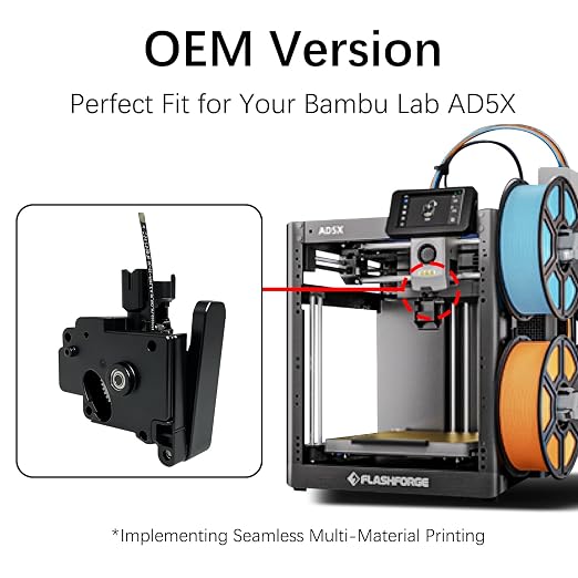 Original AD5X Filament Feeding Assembly for Flashforge AD5X,V1 Version AD5X 3D Printer Filament Extruder Assembly with Precision Fit, Stable Feeding for AD5X Nozzle & Filament Cutte