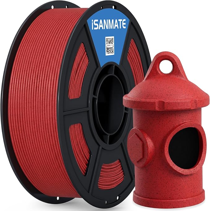 iSANMATE 3D Printer Filament ASA Marble Red Granite, UV & Weather Resistant ASA Filament Perfect for Outdoor Functional Parts, for Bambu Lab 3D Printers,AMS,AMSLite, 1kg Spool (2.2lbs)