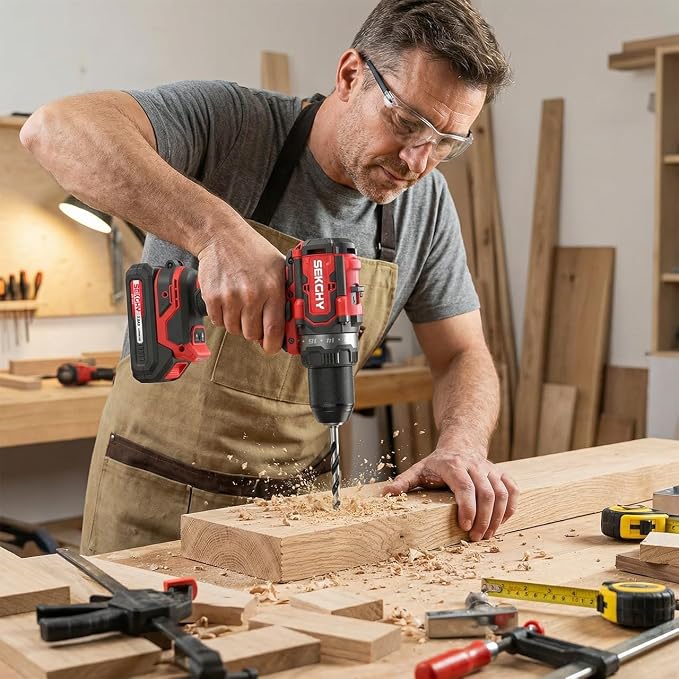 20V Cordless Drill Driver Kit with 2 Batteries - 70Nm High Torque Power Tool, 26-Piece Accessory Set & Fast Charger, LED Work Light for Wood, Metal and Masonry Drilling