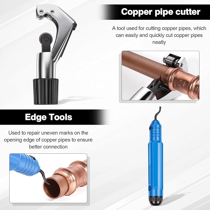 VOIDX Crimping Tool Hydraulic Copper Pipe Crimper with 1/2 3/4 1 Inch Jaw for Copper Tube Fittings Perfect for Confined Areas and Tee Fittings