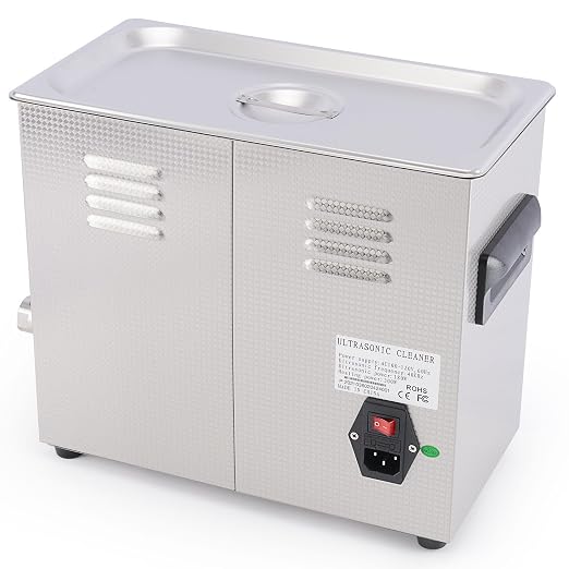stonylab Ultrasonic Cleaner, 304 Stainless Steel All-Purpose Ultrasonic Cleaner with Mechanic Control Panel of Heating and Timer for Laboratory 40kHz 110V, 6L