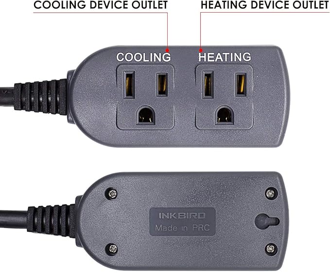 Inkbird ITC308 Freezer Thermostat Heating Cooling Plug Temperature Controller Outlet 110V 1200W Digital Temp Control for Greenhouse Heater Cooler Reptile Brewing Fermentation Kegerator Probe