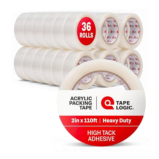 Tape Logic Packing Tape (36-Rolls), 2" x 110 yd - Strong Packaging Tape Refill for Shipping, Moving, Order Fulfillment, Acrylic 2.0 Mil
