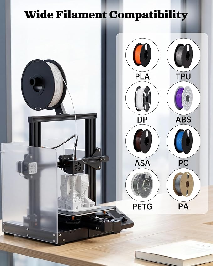 3D Printer Filament Storage Box, 8-Pack Airtight Containers for 1kg | Airtight silicone gasket and locking clips protect 1kg filament spools from moisture and dust for stable printing performance