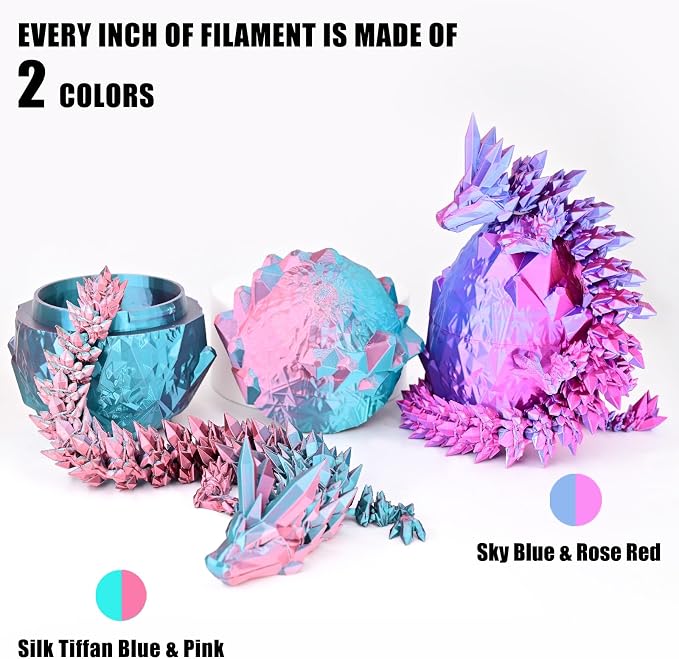 OVV3D 3D Printer Filament, PLA Filament 1.75mm Bundle, Dual Color Filament, Coextrusion 3D Filament, Silk PLA, 3D Printing Filament +/-0.02mm, 200g X 4 Spool