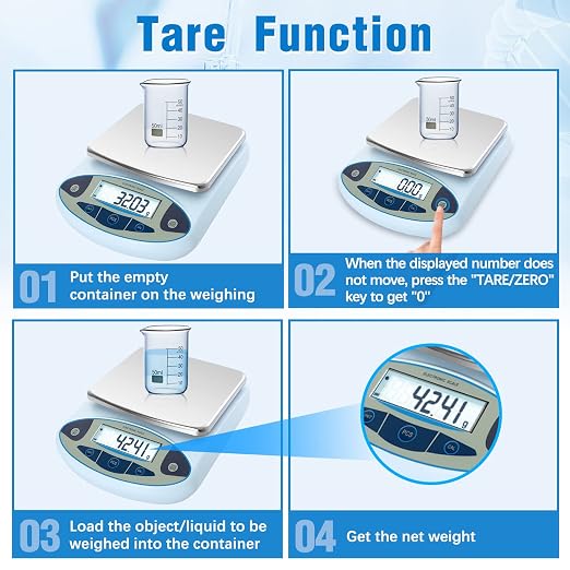 FOUR E'S SCIENTIFIC Lab Scale 5000g x 0.01g Accuracy, Laboratory Analytical Balance Scientific Scale Kitchen Scale