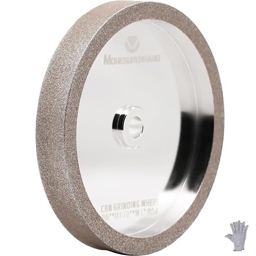 CBN Grinding Wheel 6 Inch 80 Grit, 1" Wide, 1/2" Arbor, for HSS Tools, Lathe Chisels & Woodturning Tools, Fits 6-Inch Bench Grinders(80 Grit)