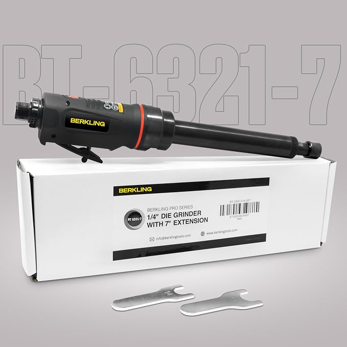BT 6321-7 1/4" Extra Long Straight Air Die Grinder – Professional-Grade Heavy-Duty Pneumatic Grinder with Variable Speed Control for Precision Grinding, Polishing & Sanding